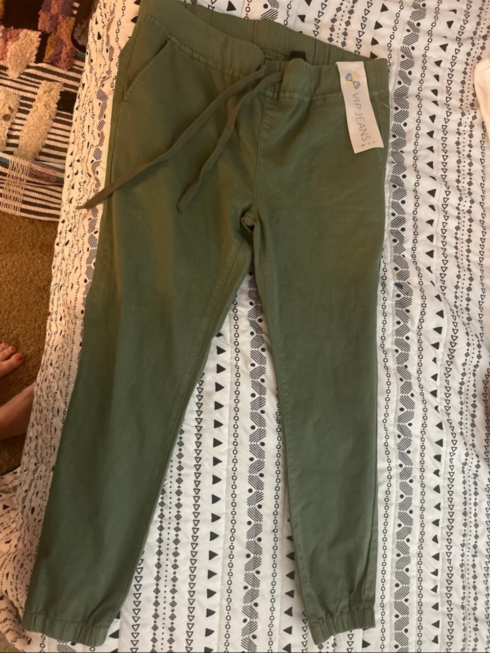 VIP Olive Drawstring Jogger Leggings